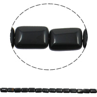 Naturlig svart agat pärlor, Rektangel, 13x18x6mm, Hål:Ca 1.5mm, Ca 22PC/Strand, Såld Per Ca 15.7 inch Strand