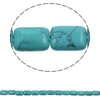 Synthetische Türkis Perle, Rechteck, blau, 13x18x6mm, Bohrung:ca. 1.5mm, ca. 22PCs/Strang, verkauft per ca. 15.7 ZollInch Strang