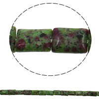 Ruby in Zoisite Beads, Rectangle, 13x18x6mm, Hole:Approx 1.5mm, Approx 22PCs/Strand, Sold Per Approx 15.3 Inch Strand