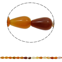 Naturlig rød agat perler, Red Agate, Teardrop, 8x13mm, Hole:Ca. 1.5mm, Ca. 33pc'er/Strand, Solgt Per Ca. 16.5 inch Strand
