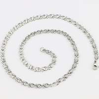 Stainless Steel Chain halskæde, oprindelige farve, 3mm, Længde Ca. 19.6 inch, 20Strands/Lot, Solgt af Lot