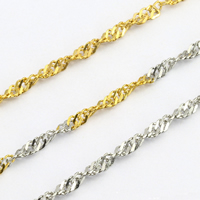 Stainless Steel Chain Necklace plated Singapore chain 0.40mm Length Approx 19.6 Inch Sold By Lot