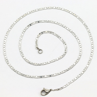 Stainless Steel Chain Necklace, different size for choice & mariner chain, original color, Length:Approx 19.6 Inch, 20Strands/Lot, Sold By Lot