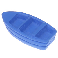 Mode Cabochons en résine, bateau, modèle nautique & dos plat & couleur solide, bleu, 25x7x10mm, 100PC/sac, Vendu par sac