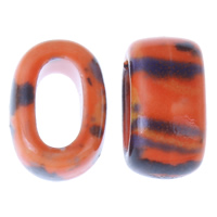 Porcelain Jewelry Beads, Rectangle, glazed, red, 12x18x10mm, Hole:Approx 6x11mm, 20PCs/Bag, Sold By Bag