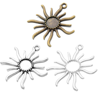 Zinc Alloy Pendant Cabochon Setting Flower plated nickel lead & cadmium free Approx 3.1mm Inner Approx 12mm Sold By Lot