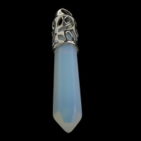 Sea Opal Pendants with Brass pendulum platinum color plated nickel lead & cadmium free Approx Sold By Lot
