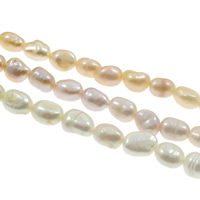 Barock kultivierten Süßwassersee Perlen, Natürliche kultivierte Süßwasserperlen, natürlich, keine, Grade A, 6-7mm, Bohrung:ca. 0.8mm, verkauft per ca. 15.3 ZollInch Strang