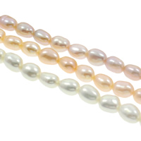 Barock kultivierten Süßwassersee Perlen, Natürliche kultivierte Süßwasserperlen, natürlich, keine, Grad AAA, 6-7mm, Bohrung:ca. 0.8mm, verkauft per ca. 15.7 ZollInch Strang