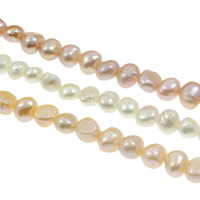 Barock odlad sötvattenspärla pärlor, Freshwater Pearl, naturlig, fler färger för val, Grade A, 6-7mm, Hål:Ca 0.8mm, Såld Per Ca 15.3 inch Strand