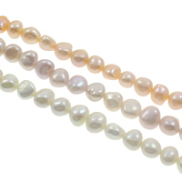 Barock kultivierten Süßwassersee Perlen, Natürliche kultivierte Süßwasserperlen, natürlich, keine, Grad AAA, 7-8mm, Bohrung:ca. 0.8mm, verkauft per ca. 15.7 ZollInch Strang