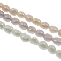 Barock kultivierten Süßwassersee Perlen, Natürliche kultivierte Süßwasserperlen, natürlich, keine, Grad AAA, 8-9mm, Bohrung:ca. 0.8mm, verkauft per ca. 15.7 ZollInch Strang