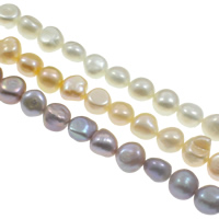 Barock kultivierten Süßwassersee Perlen, Natürliche kultivierte Süßwasserperlen, natürlich, keine, Klasse AA, 8-9mm, Bohrung:ca. 0.8mm, verkauft per ca. 15.3 ZollInch Strang