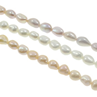 Barocco coltivate in acqua dolce Perla, perla d'acquadolce coltivata naturalmente, naturale, nessuno, grado AAAA, 9-10mm, Foro:Appross. 0.8mm, Venduto per Appross. 15.7 pollice filo