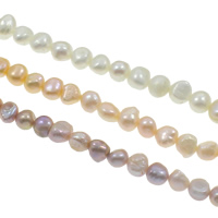 Barock kultivierten Süßwassersee Perlen, Natürliche kultivierte Süßwasserperlen, natürlich, keine, Grade A, 9-10mm, Bohrung:ca. 0.8mm, verkauft per ca. 15.3 ZollInch Strang