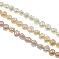Barock kultivierten Süßwassersee Perlen, Natürliche kultivierte Süßwasserperlen, natürlich, keine, Klasse AA, 9-10mm, Bohrung:ca. 0.8mm, verkauft per ca. 15.3 ZollInch Strang
