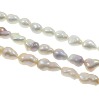 Barock kultivierten Süßwassersee Perlen, Natürliche kultivierte Süßwasserperlen, natürlich, keine, Grad AAA, 12-15mm, Bohrung:ca. 0.8mm, verkauft per ca. 15.7 ZollInch Strang