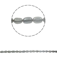 Perles nacres baroques de culture d'eau douce , perle d'eau douce cultivée, gris, grade AAA, 7-8mm, Trou:Environ 0.8mm, Vendu par Environ 15.7 pouce brin