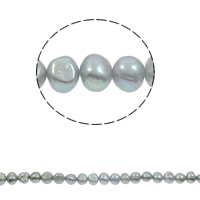 Barock kultivierten Süßwassersee Perlen, Natürliche kultivierte Süßwasserperlen, grau, Klasse AA, 8-9mm, Bohrung:ca. 0.8mm, verkauft per ca. 15.3 ZollInch Strang