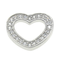 Brass Linking Ring Heart platinum color plated micro pave cubic zirconia nickel lead & cadmium free Approx Sold By PC