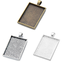 Zinc Alloy Pendant Cabochon Setting Rectangle plated nickel lead & cadmium free Approx 4.52mm Inner Approx Sold By Lot
