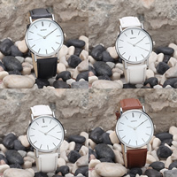 Women Wrist Watch, Tibetan Style, with PU Leather & Glass, platinum color plated, adjustable & for woman, more colors for choice, nickel, lead & cadmium free, 40mm, 20mm, Length:Approx 8 Inch, Sold By PC