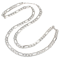 Stainless Steel Chain Necklace, different size for choice & figaro chain, original color, Sold Per Approx 23.5 Inch Strand