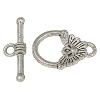 Tibetan Style Toggle Clasp, Butterfly, antique silver color plated, single-strand, lead & cadmium free, 12x18x2mm, 20x6.5x3mm, Hole:Approx 1.5mm, 2mm, 20Sets/Bag, Sold By Bag