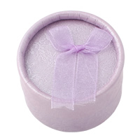 Cardboard Ring Box with Velveteen Flat Round purple Sold By Bag