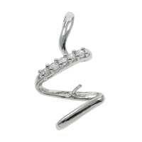 Brass Peg Bail platinum color plated micro pave cubic zirconia nickel lead & cadmium free Approx Sold By Bag