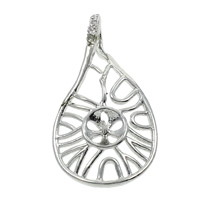 Brass Peg Bail Teardrop platinum color plated micro pave cubic zirconia nickel lead & cadmium free Approx Sold By Bag