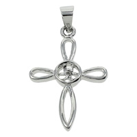 Brass Peg Bail Cross platinum color plated nickel lead & cadmium free Approx Sold By Bag