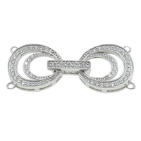 Brass Fold Over Clasp platinum color plated micro pave cubic zirconia &  nickel lead & cadmium free Approx 2mm Sold By PC
