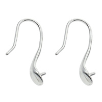 Brass Earring Drop Component, platinum color plated, nickel, lead & cadmium free, 8x19x4mm, 10Pairs/Bag, Sold By Bag