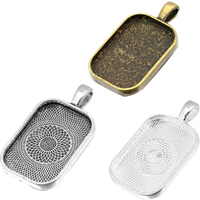 Zinc Alloy Pendant Cabochon Setting Rectangle plated nickel lead & cadmium free Approx 4.5mm Inner Approx Sold By Lot