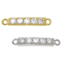 Cubic Zirconia Micro Pave Brass Connector Rectangle plated micro pave cubic zirconia & 1/1 loop nickel lead & cadmium free Approx 0.8mm Sold By Lot