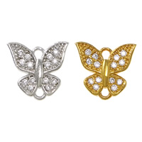 Cubic Zirconia Micro Pave Brass Connector Butterfly plated micro pave cubic zirconia & 1/1 loop nickel lead & cadmium free Approx 0.8mm Sold By Lot