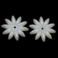 Perlas de plástico ABS Abalorio, Flor, Blanco, 27x4mm, agujero:aproximado 1mm, aproximado 500PCs/Bolsa, Vendido por Bolsa