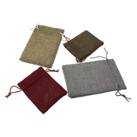 Jewelry Pouches Bags Linen with Nylon Cord Rectangle Sold By Lot