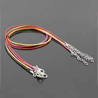 Fashion Necklace Cord, PU Leather, Tibetan Style lobster clasp, with 2lnch extender chain, platinum color plated, more colors for choice, 1.50mm, Length:Approx 17.7 Inch, 100Strands/Lot, Sold By Lot