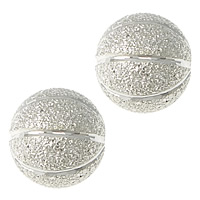 Brass Jewelry Beads, Round, platinum color plated, hammered & corrugated, nickel, lead & cadmium free, 10x10mm, Hole:Approx 1.5mm, 300PCs/Lot, Sold By Lot