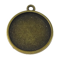 Zinc Alloy Pendant Cabochon Setting Flat Round antique bronze color plated nickel lead & cadmium free Approx 2mm Inner Approx 18mm Sold By Lot
