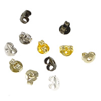 Brass Ear Nut Component, real gold plated, more colors for choice, nickel, lead & cadmium free, 5x4.50x3mm, Hole:Approx 0.8mm, 1000PCs/Lot, Sold By Lot