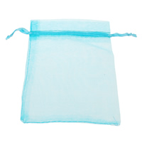 Organza Drawstring Pouches, with Satin Ribbon, Rectangle, different size for choice & translucent, more colors for choice, 100PCs/Bag, Sold By Bag