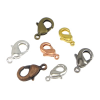 Brass Lobster Clasp, plated, different size for choice, more colors for choice, 100PCs/Bag, Sold By Bag