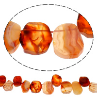 Naturlig rød agat perler, Red Agate, 17x25x8mm-27x33x9mm, Hole:Ca. 2mm, Ca. 19pc'er/Strand, Solgt Per Ca. 15.3 inch Strand