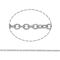 Овальный цепь из нержавеющей стали, нержавеющая сталь, с пластиковые катушки, оригинальный цвет, 2.10x2.60x0.50mm, 100м/Золотник, продается Золотник