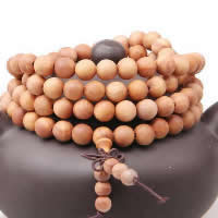108 Mala Beads Sandalwood with Elastic Thread Buddhist jewelry &   Sold By Lot