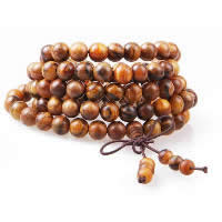 108 Mala Beads Sandalwood with Elastic Thread Buddhist jewelry &  8mm Length Approx 34 Inch  Sold By Lot