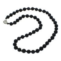 Blue Goldstone Necklace zinc alloy lobster clasp Round natural 8mm Sold Per Approx 18 Inch Strand